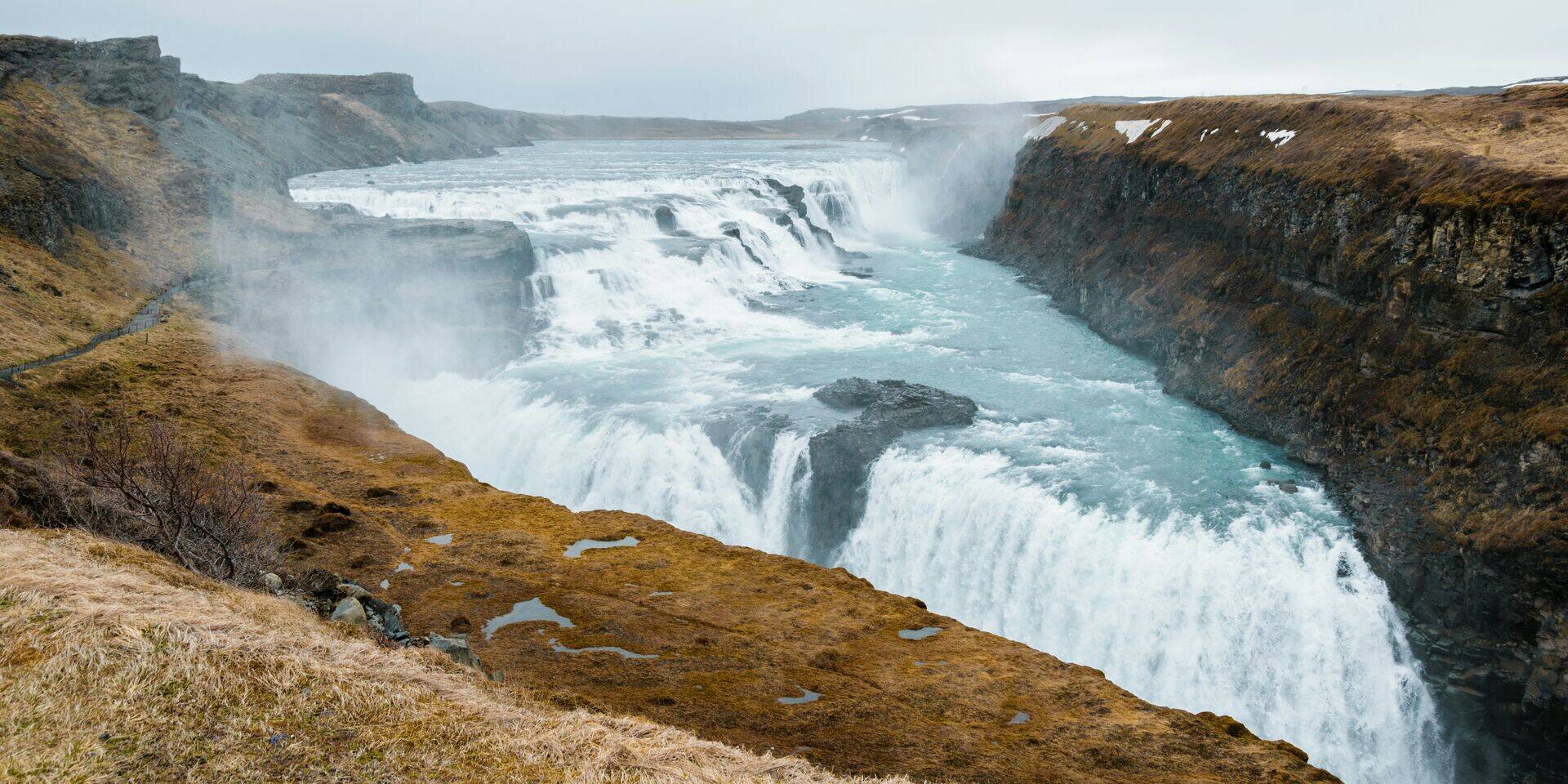 Gullfoss two-tier waterfall